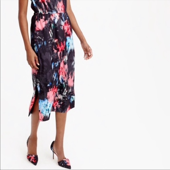 NWT J.Crew Drapey Side Slit Dress in Floral Splash - Picture 3 of 10